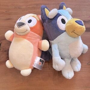 Bluey & Bingo Plush Toy Pair - Orange and Blue